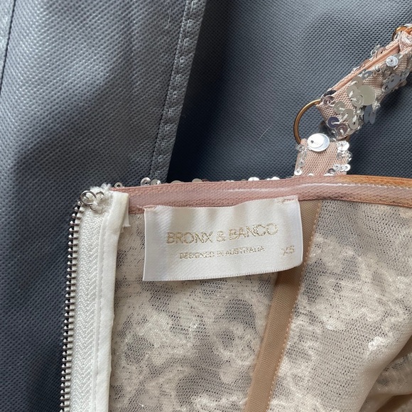 Bronx and Banco Midnight Maxi Gown Sequined Silver White Wedding Formal Size XS - Picture 11 of 13